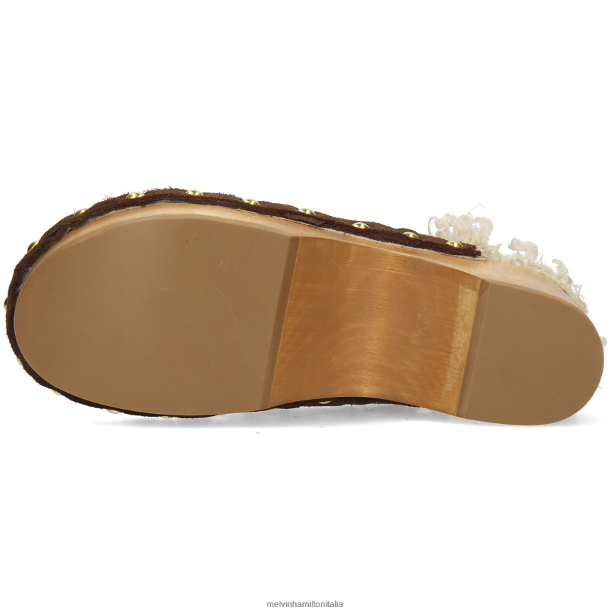 esso Melvin & Hamilton donne flora 1 marrone zoccoli DLT2BB1992