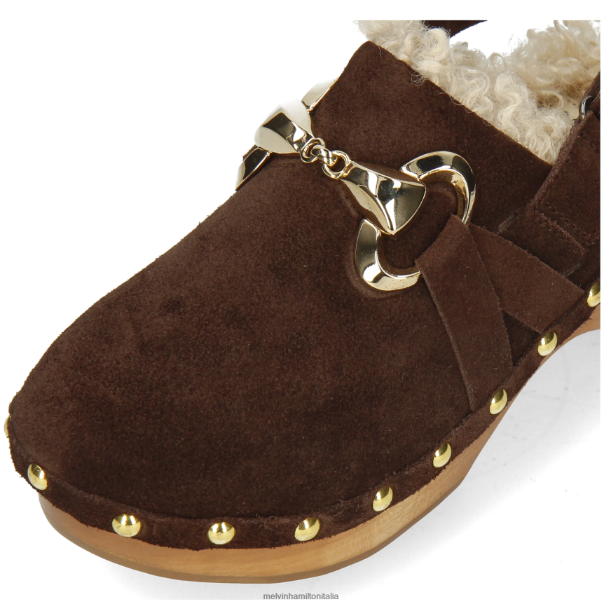 esso Melvin & Hamilton donne flora 1 marrone zoccoli DLT2BB1992