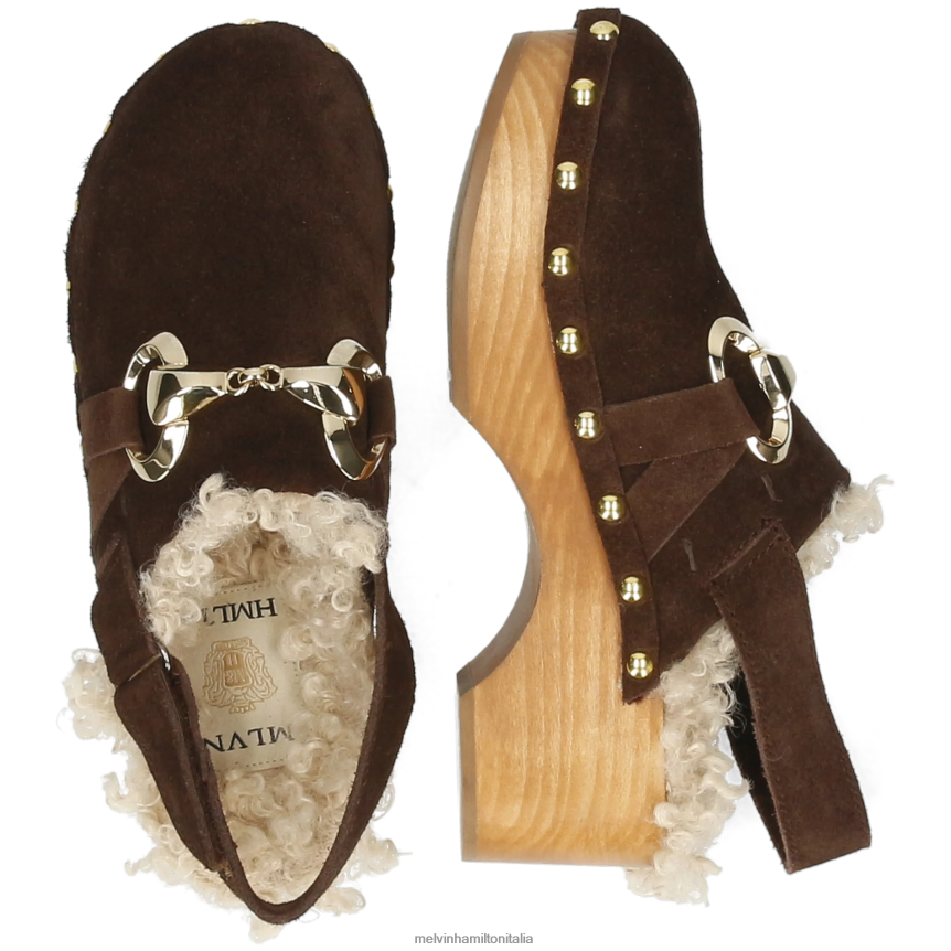 esso Melvin & Hamilton donne flora 1 marrone zoccoli DLT2BB1992