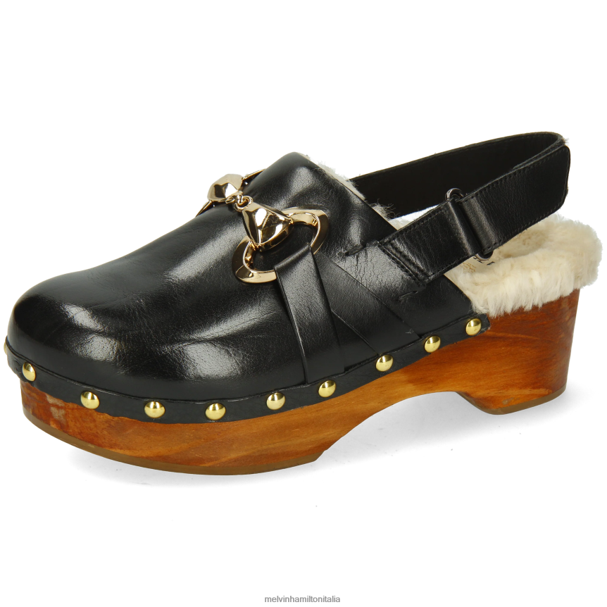 esso Melvin & Hamilton donne flora 1 nero zoccoli DLT2BB1997