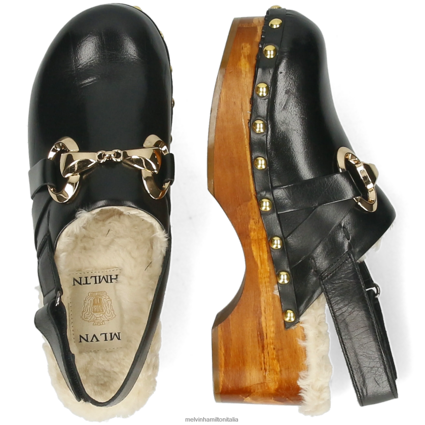 esso Melvin & Hamilton donne flora 1 nero zoccoli DLT2BB1997