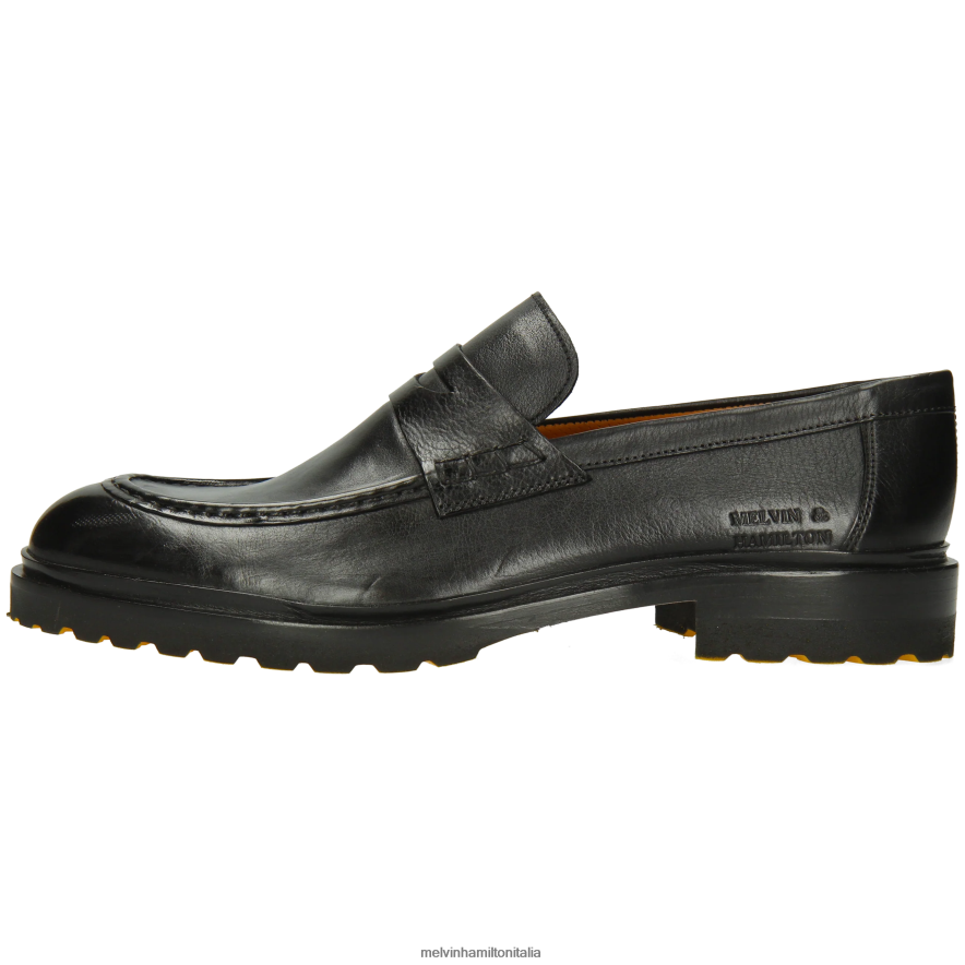 esso Melvin & Hamilton uomini Giorgio 5 nero mocassini L80P2P242