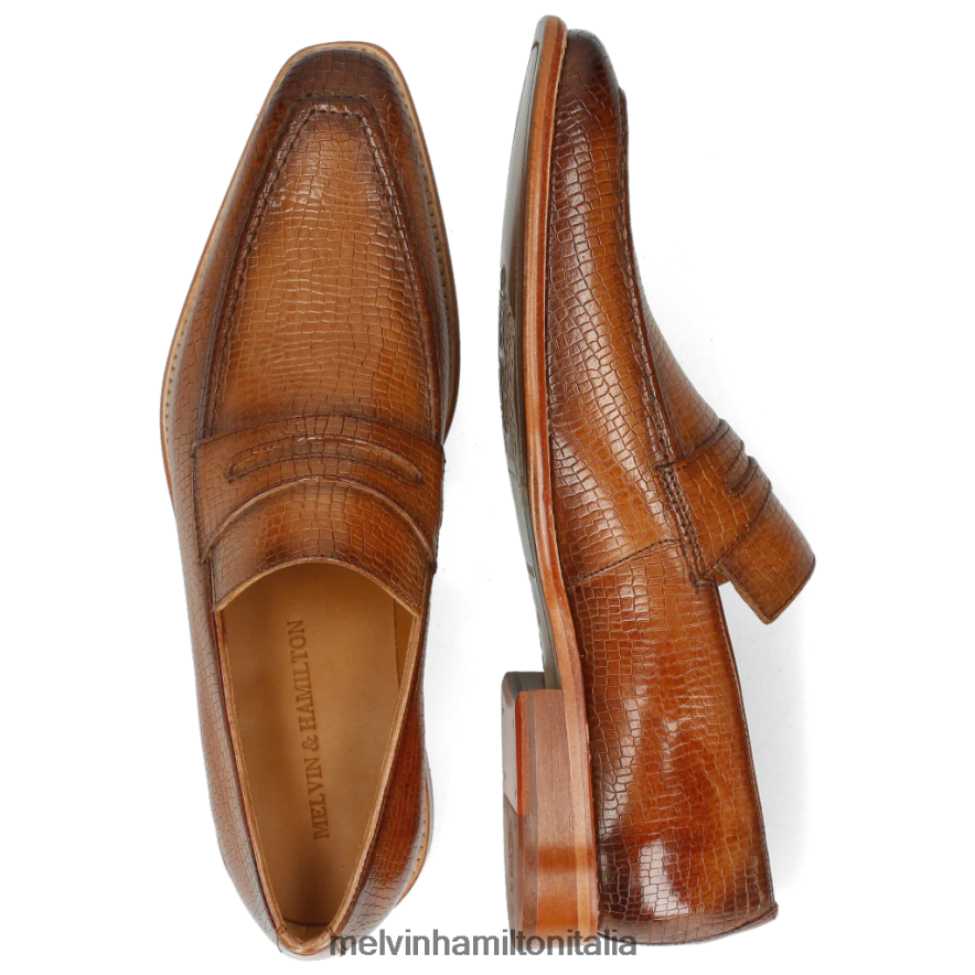 esso Melvin & Hamilton uomini Leonardo 4 marrone mocassini L80P2P323