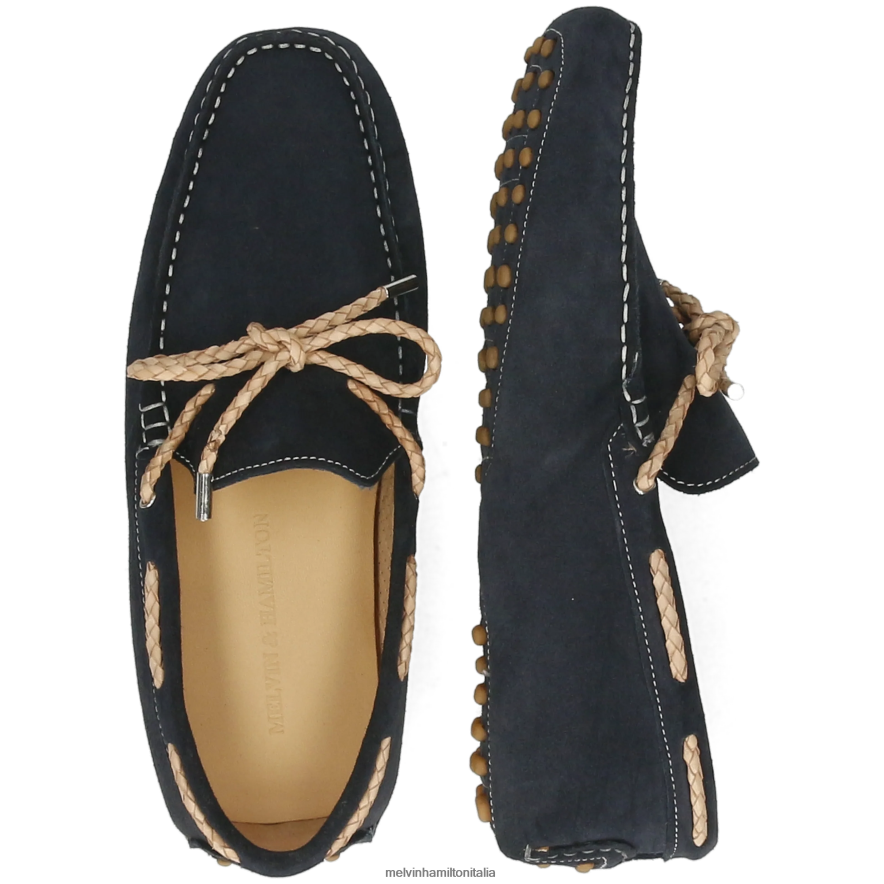 esso Melvin & Hamilton uomini Nelson 3 blu mocassini L80P2P306