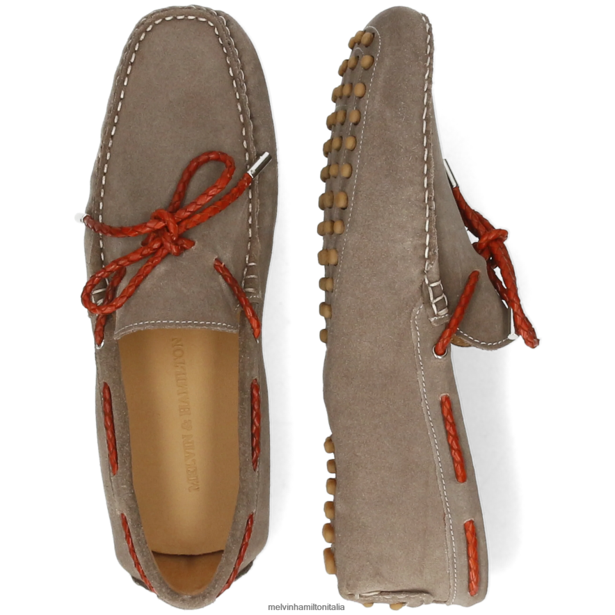 esso Melvin & Hamilton uomini Nelson 3 grigio mocassini L80P2P311
