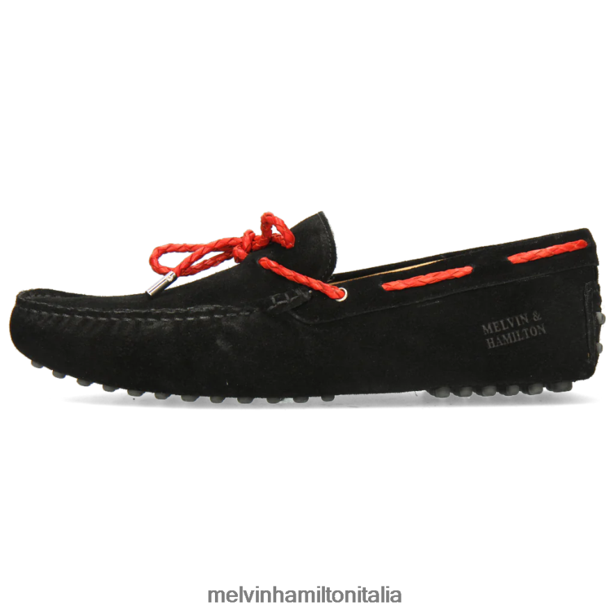 esso Melvin & Hamilton uomini Nelson 3 nero mocassini L80P2P321