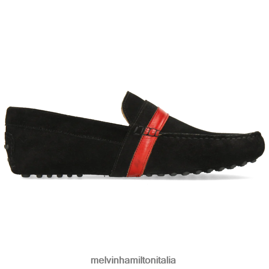 esso Melvin & Hamilton uomini Nelson 6 nero mocassini L80P2P313