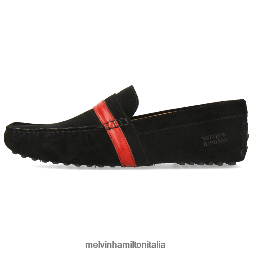 esso Melvin & Hamilton uomini Nelson 6 nero mocassini L80P2P313
