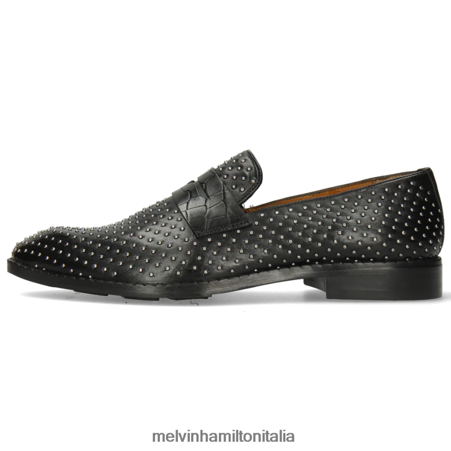 esso Melvin & Hamilton uomini gastone 5 nero mocassini L80P2P302