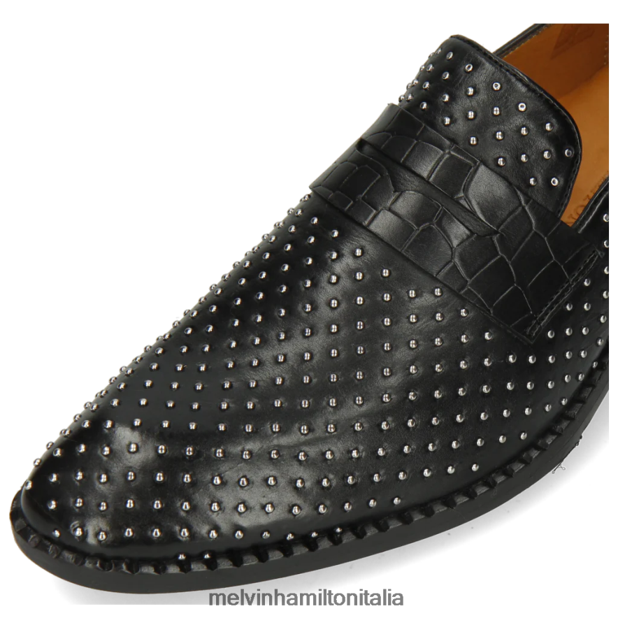 esso Melvin & Hamilton uomini gastone 5 nero mocassini L80P2P302