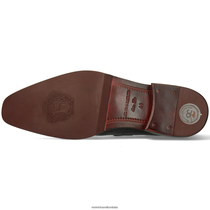 esso Melvin & Hamilton uomini leonardo 1 nero mocassini L80P2P297