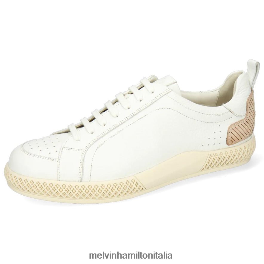 esso Melvin & Hamilton uomini Harvey 36 bianco scarpe da ginnastica L80P2P642