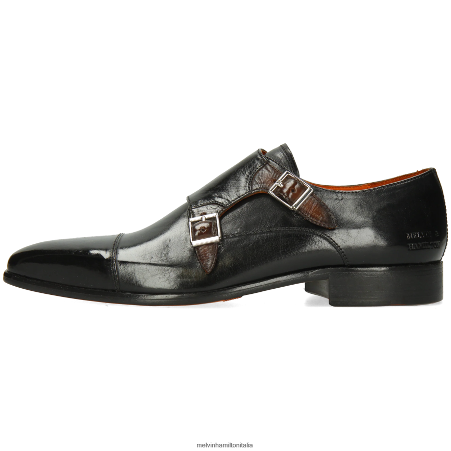 esso Melvin & Hamilton uomini Lewis 52 nero scarpe da monaco L80P2P341