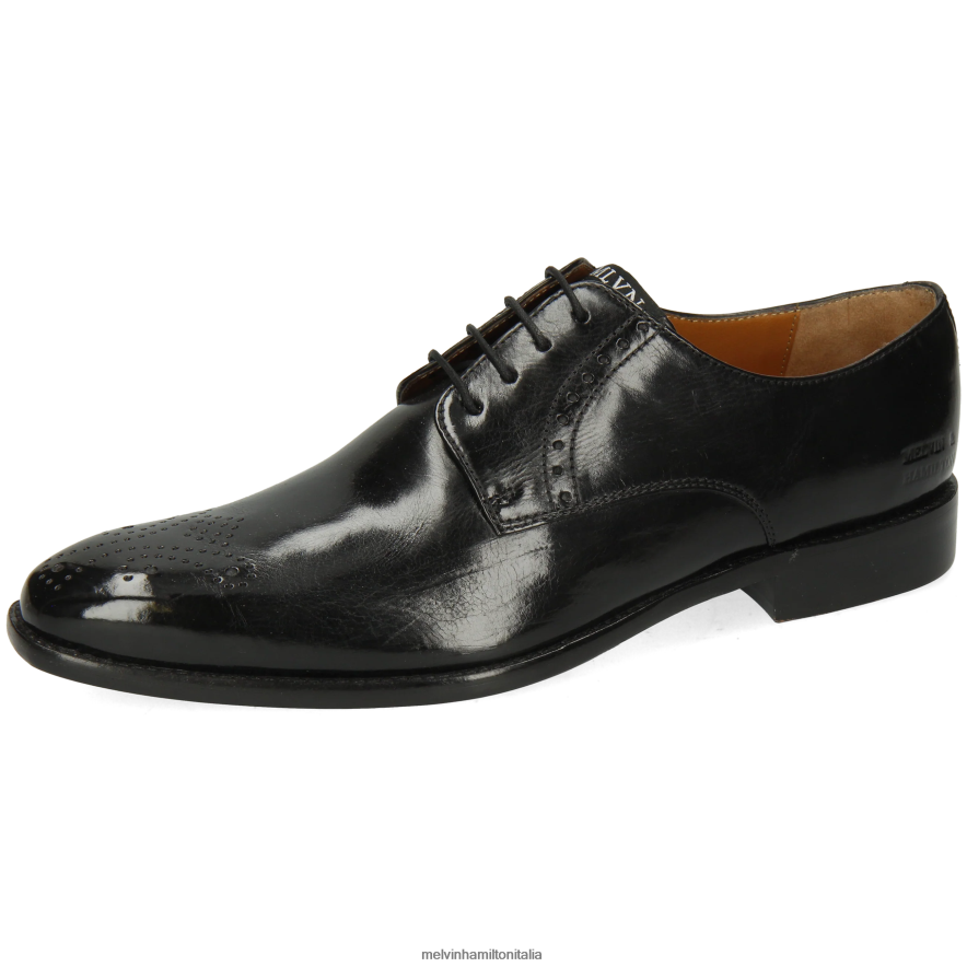 esso Melvin & Hamilton uomini Dylan 1 nero scarpe derby L80P2P448