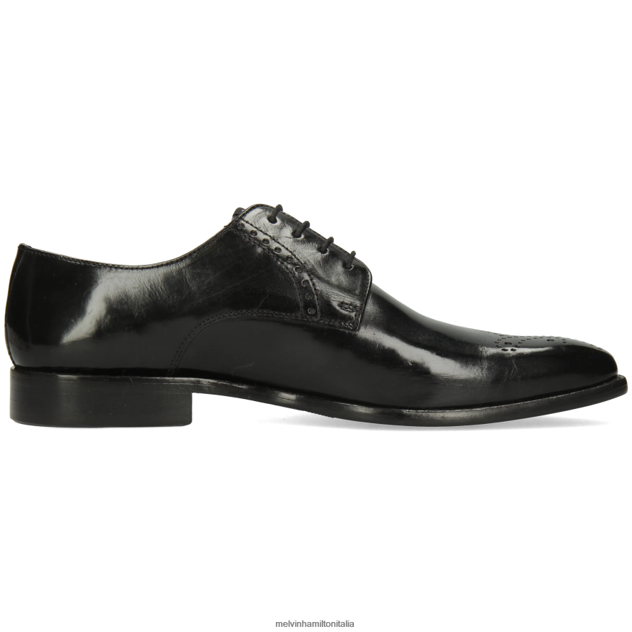 esso Melvin & Hamilton uomini Dylan 1 nero scarpe derby L80P2P448