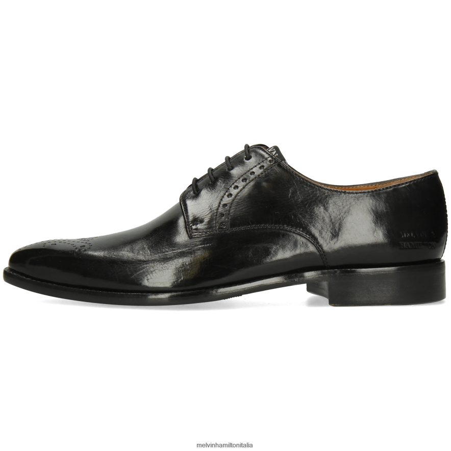 esso Melvin & Hamilton uomini Dylan 1 nero scarpe derby L80P2P448