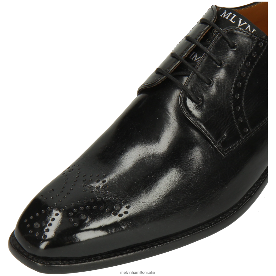 esso Melvin & Hamilton uomini Dylan 1 nero scarpe derby L80P2P448