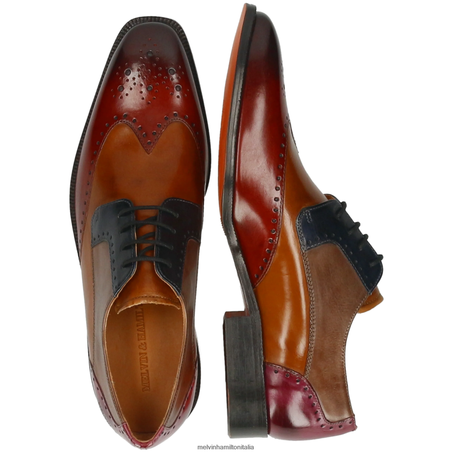 esso Melvin & Hamilton uomini Jeff 14 multi scarpe derby L80P2P356