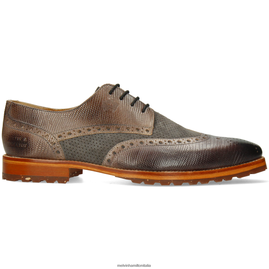 esso Melvin & Hamilton uomini Martino 15 grigio scarpe derby L80P2P372