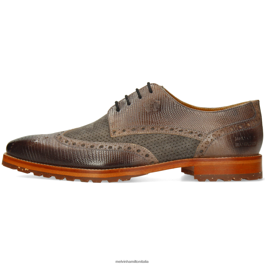 esso Melvin & Hamilton uomini Martino 15 grigio scarpe derby L80P2P372
