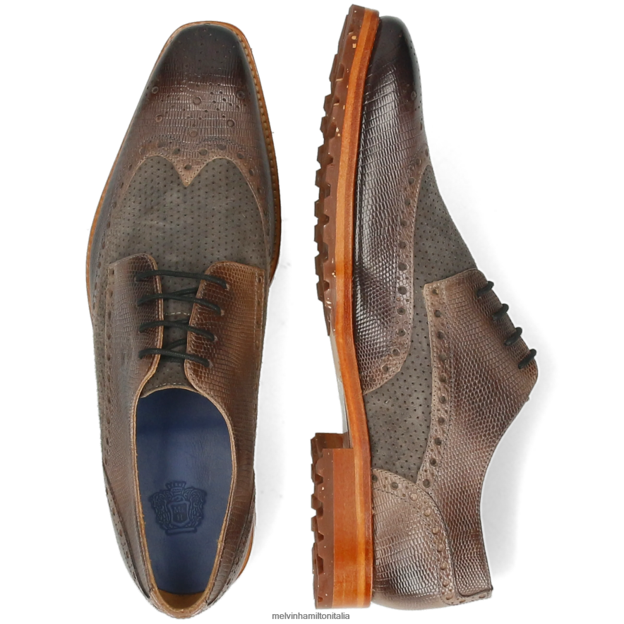 esso Melvin & Hamilton uomini Martino 15 grigio scarpe derby L80P2P372