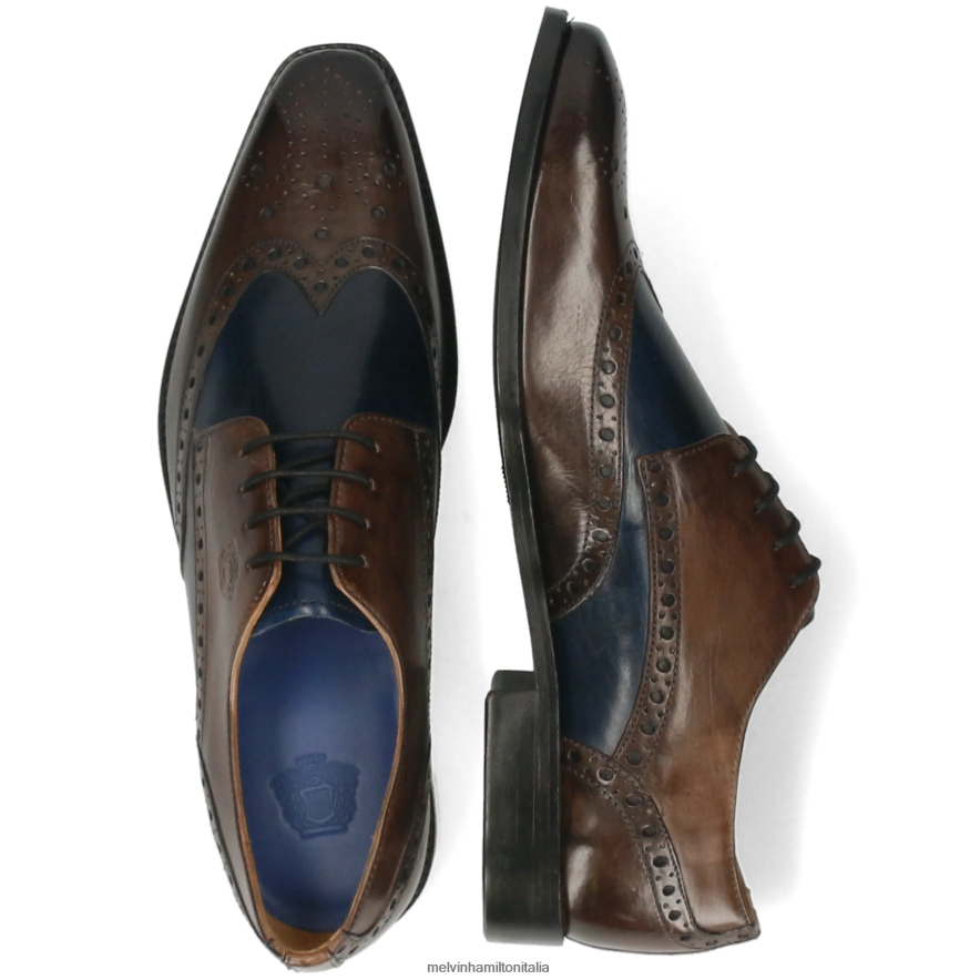 esso Melvin & Hamilton uomini Martino 15 marrone scarpe derby L80P2P487