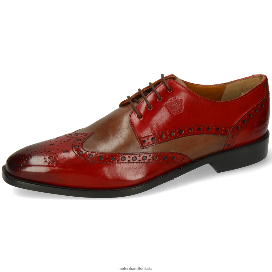 esso Melvin & Hamilton uomini Martino 15 rosso scarpe derby L80P2P442