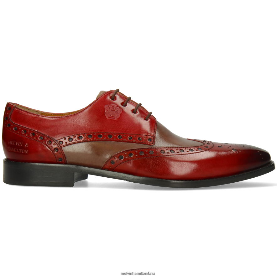 esso Melvin & Hamilton uomini Martino 15 rosso scarpe derby L80P2P442