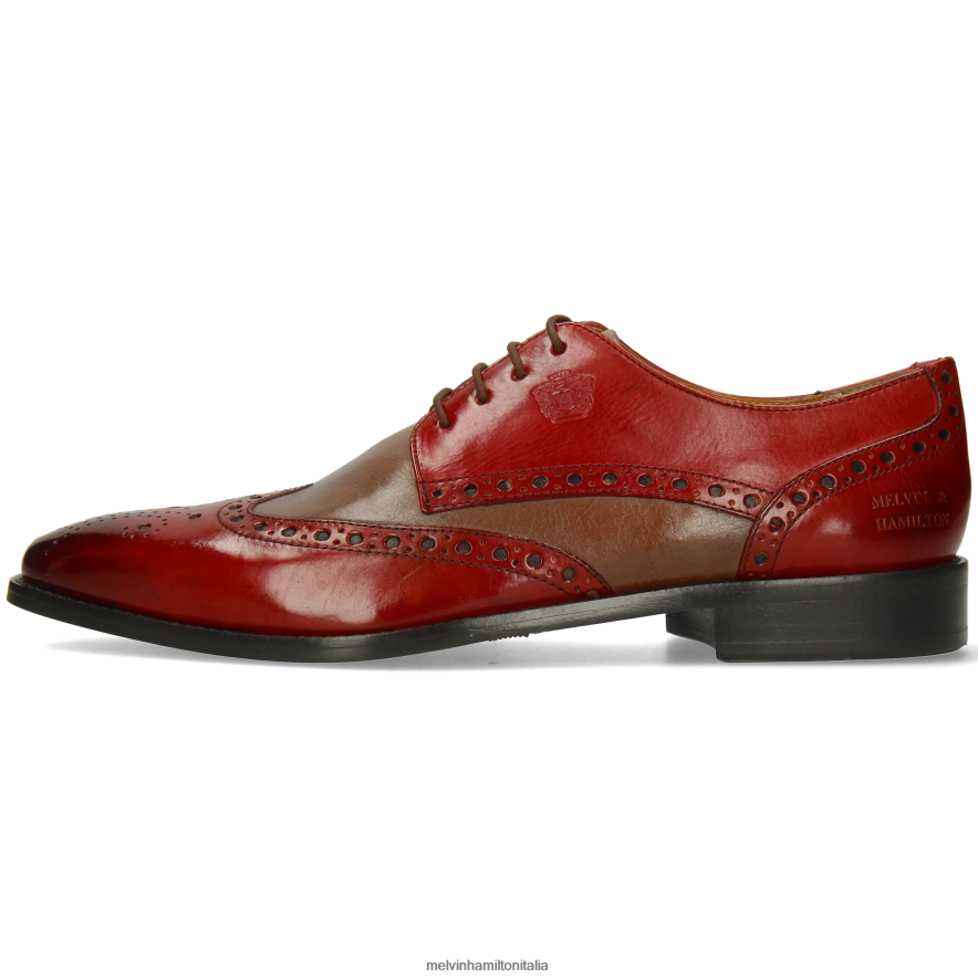 esso Melvin & Hamilton uomini Martino 15 rosso scarpe derby L80P2P442