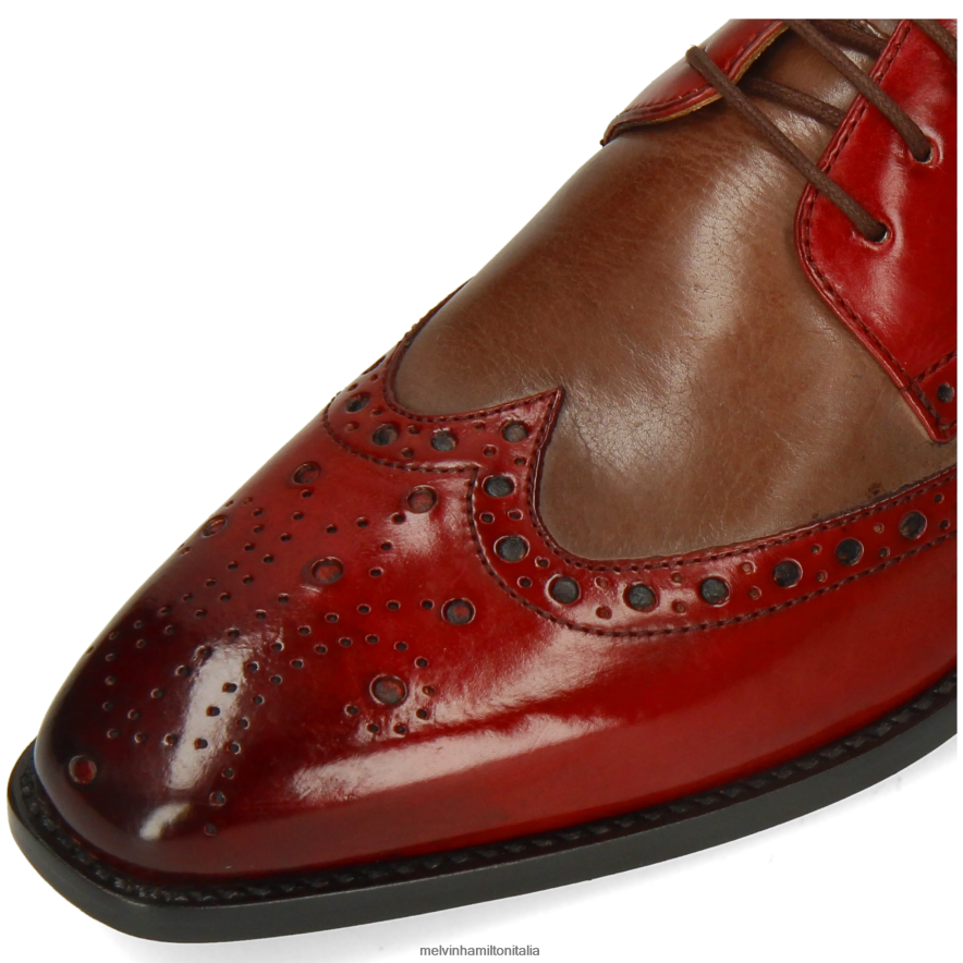 esso Melvin & Hamilton uomini Martino 15 rosso scarpe derby L80P2P442