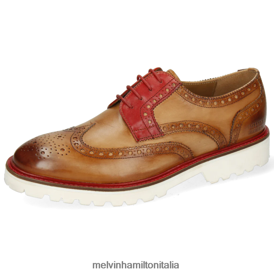 esso Melvin & Hamilton uomini Matteo 33 Marrone chiaro scarpe derby L80P2P538