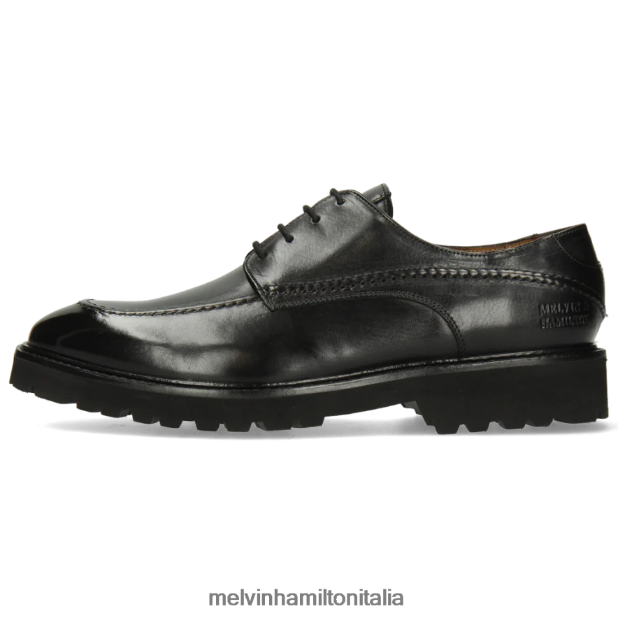esso Melvin & Hamilton uomini Matteo 36 nero scarpe derby L80P2P544