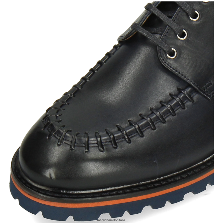 esso Melvin & Hamilton uomini Matteo 42 blu scarpe derby L80P2P533