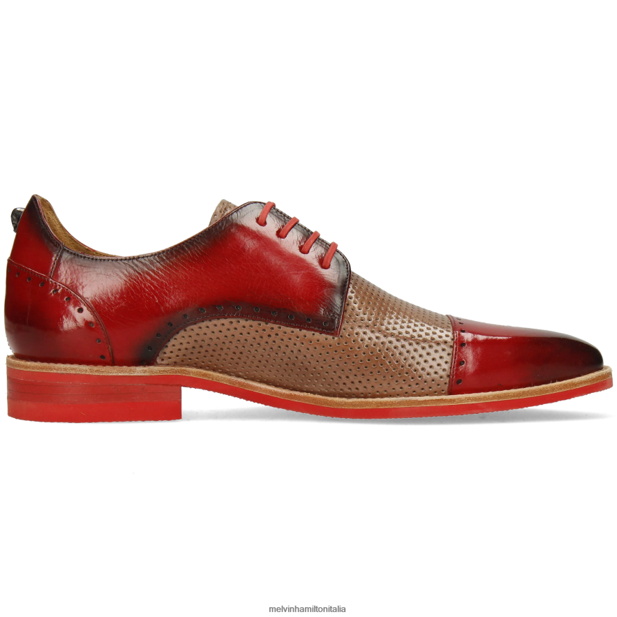 esso Melvin & Hamilton uomini davo 1 rosso scarpe derby L80P2P513