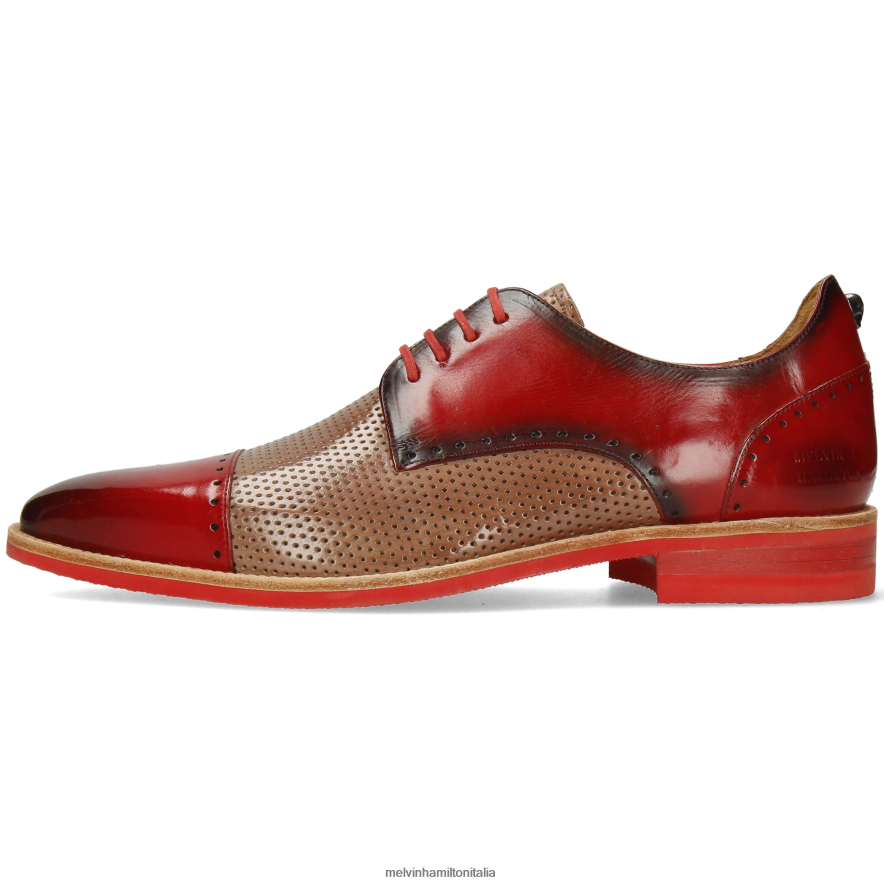 esso Melvin & Hamilton uomini davo 1 rosso scarpe derby L80P2P513