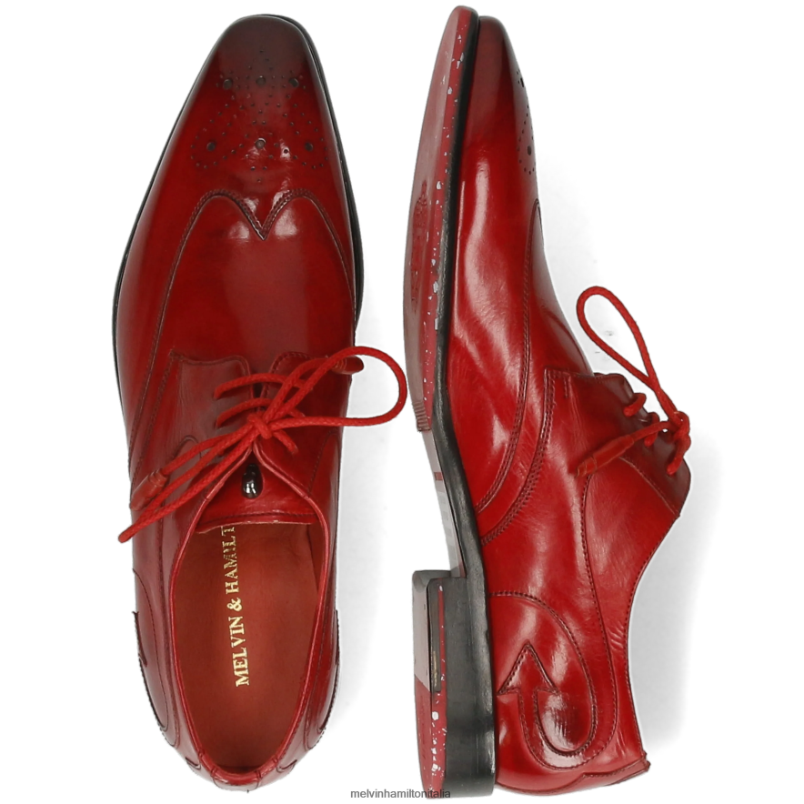 esso Melvin & Hamilton uomini elvis 63 rosso scarpe derby L80P2P550