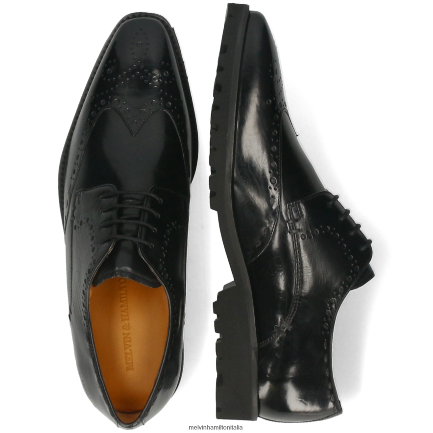 esso Melvin & Hamilton uomini emil 10 nero scarpe derby L80P2P383