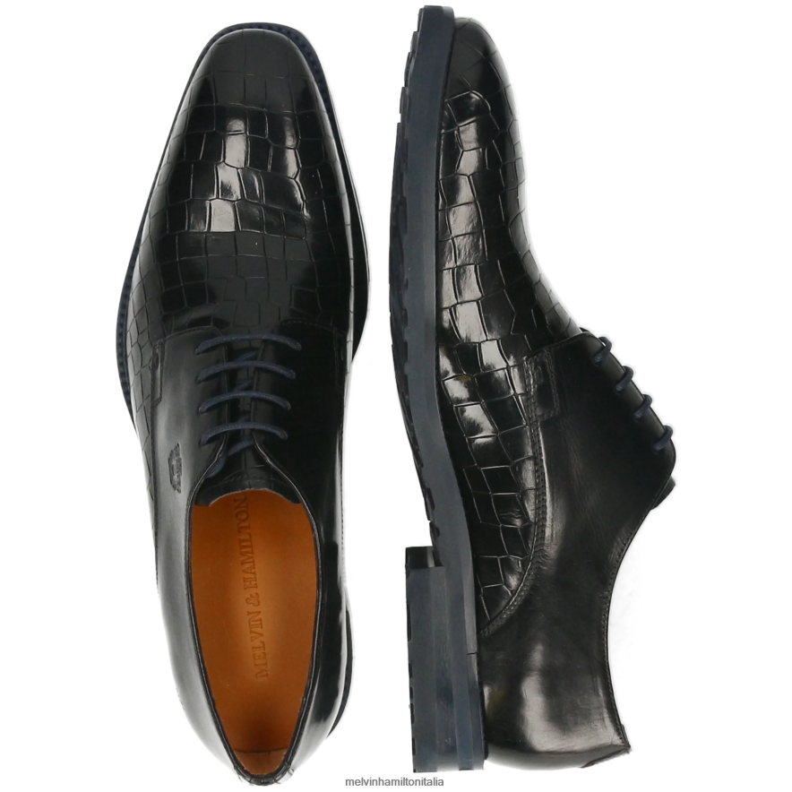 esso Melvin & Hamilton uomini flynn 1 nero scarpe derby L80P2P377