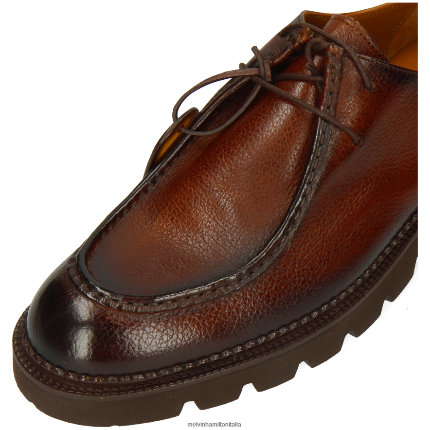 esso Melvin & Hamilton uomini forare 10 marrone scarpe derby L80P2P416