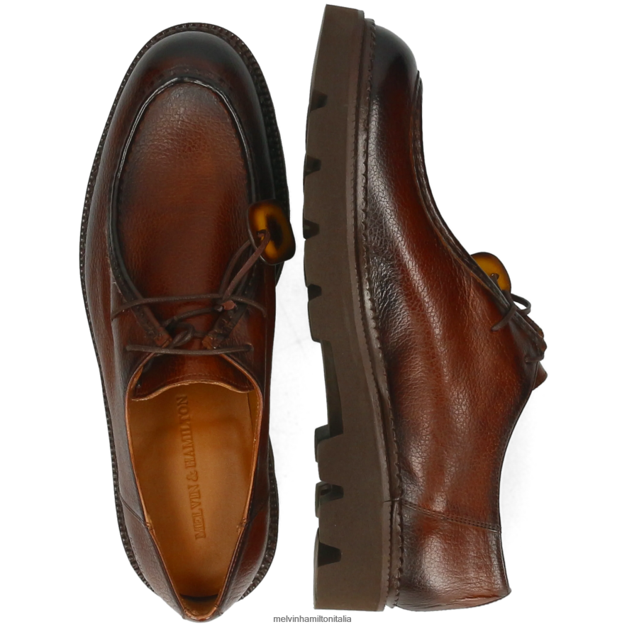 esso Melvin & Hamilton uomini forare 10 marrone scarpe derby L80P2P416