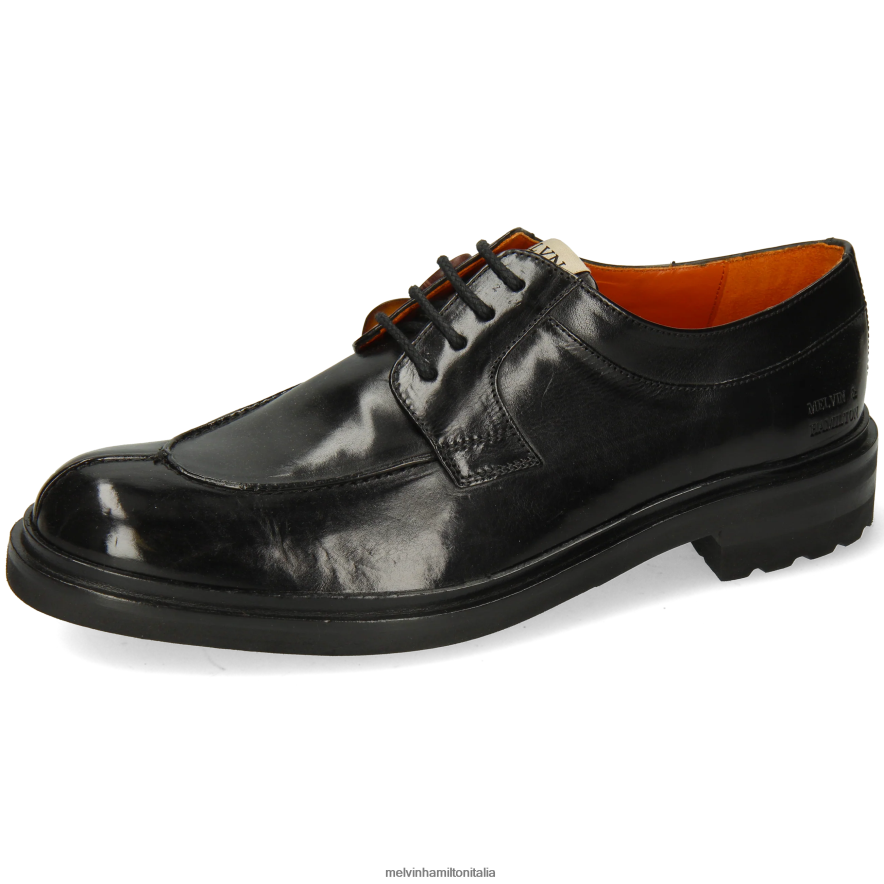 esso Melvin & Hamilton uomini forare 2 nero scarpe derby L80P2P369