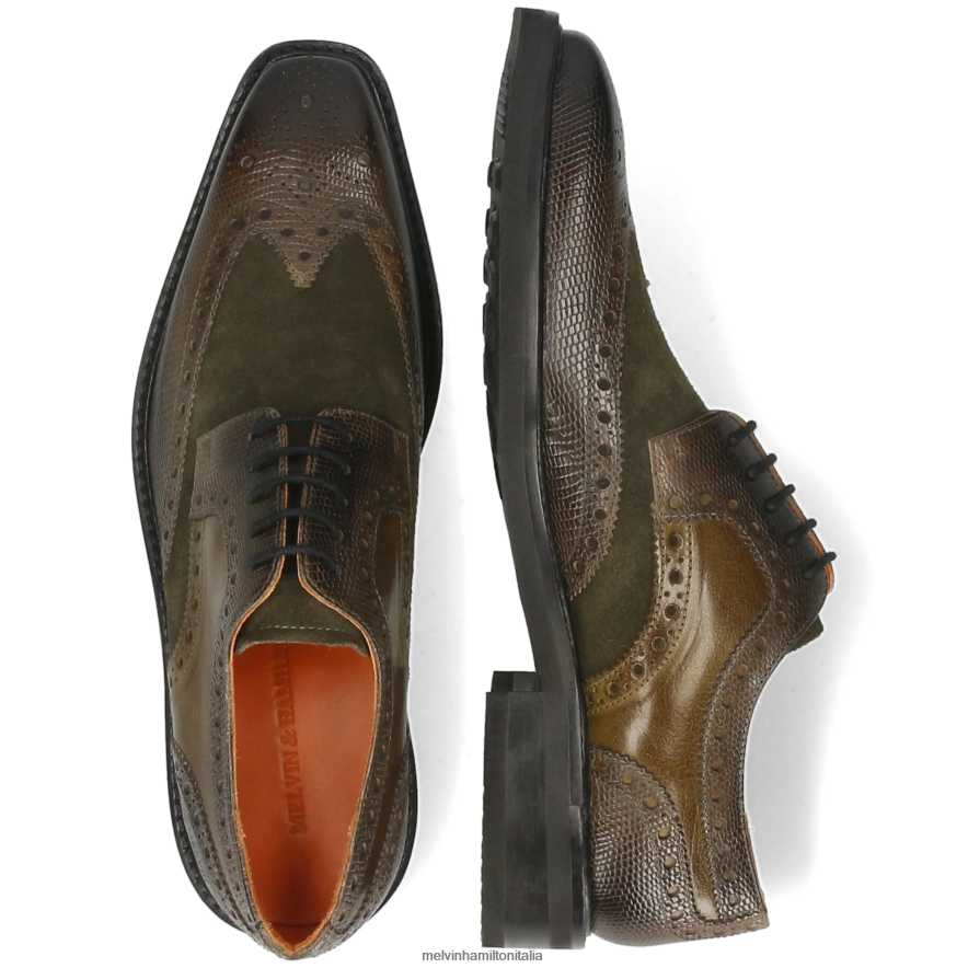 esso Melvin & Hamilton uomini marvino 1 verde scarpe derby L80P2P388