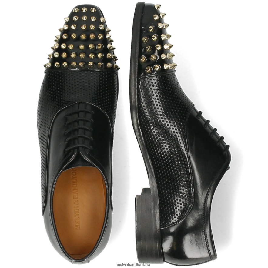 esso Melvin & Hamilton uomini lancia 23 nero scarpe oxford L80P2P151