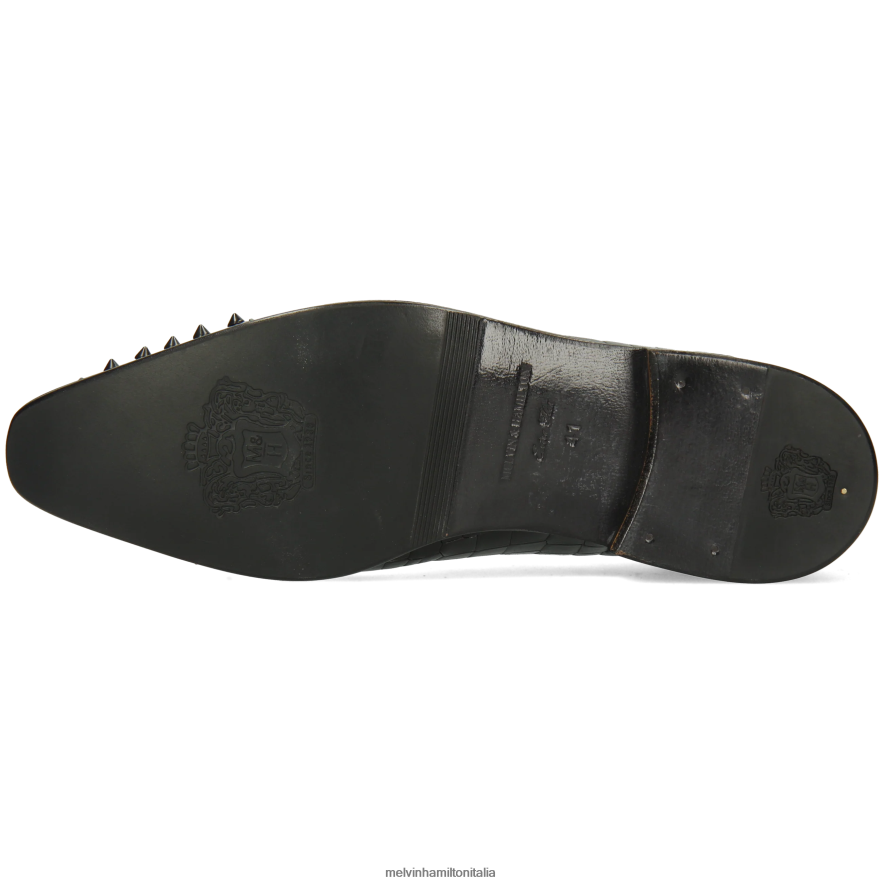 esso Melvin & Hamilton uomini lancia 23 nero scarpe oxford L80P2P158