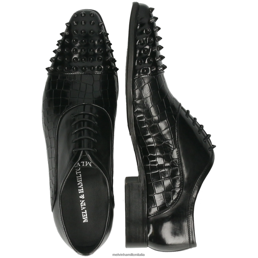 esso Melvin & Hamilton uomini lancia 23 nero scarpe oxford L80P2P158