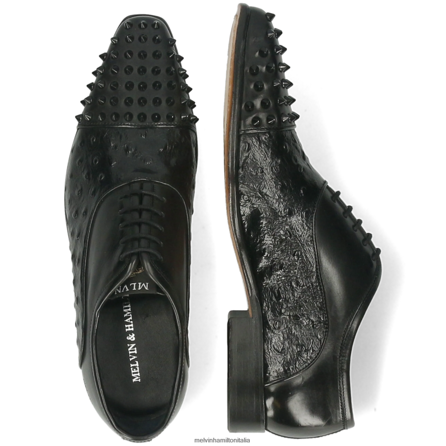 esso Melvin & Hamilton uomini lancia 23 nero scarpe oxford L80P2P165