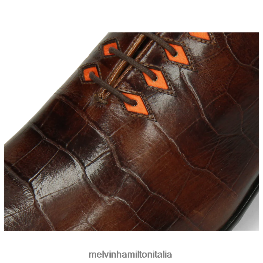 esso Melvin & Hamilton uomini lancia 28 marrone scarpe oxford L80P2P167