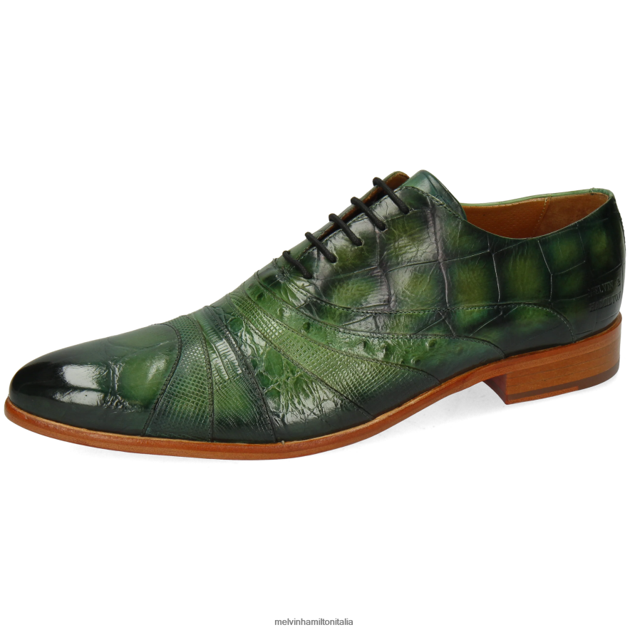 esso Melvin & Hamilton uomini toni 43 verde scarpe oxford L80P2P156