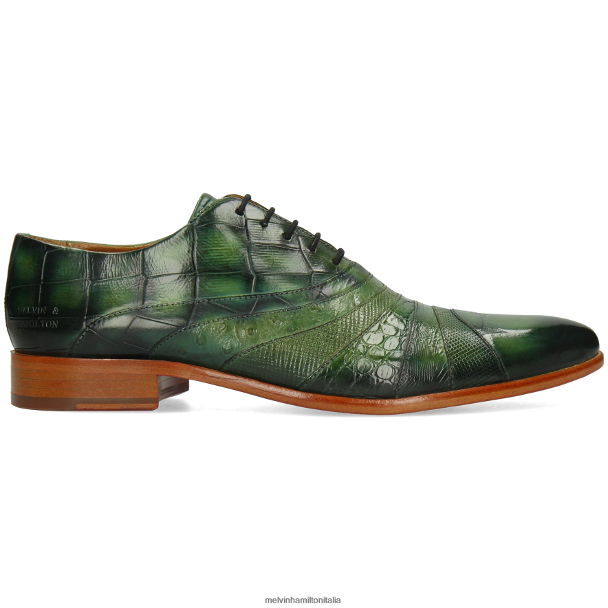 esso Melvin & Hamilton uomini toni 43 verde scarpe oxford L80P2P156