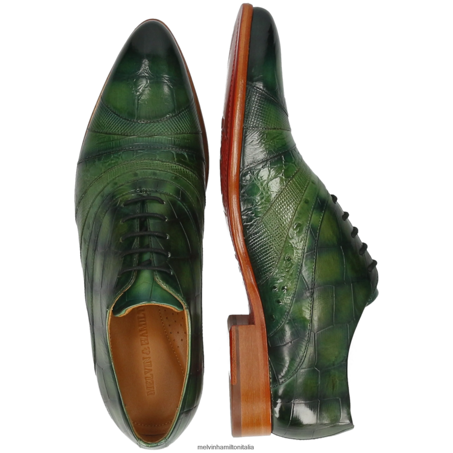 esso Melvin & Hamilton uomini toni 43 verde scarpe oxford L80P2P156